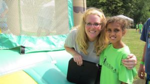 Teacher student bounce house